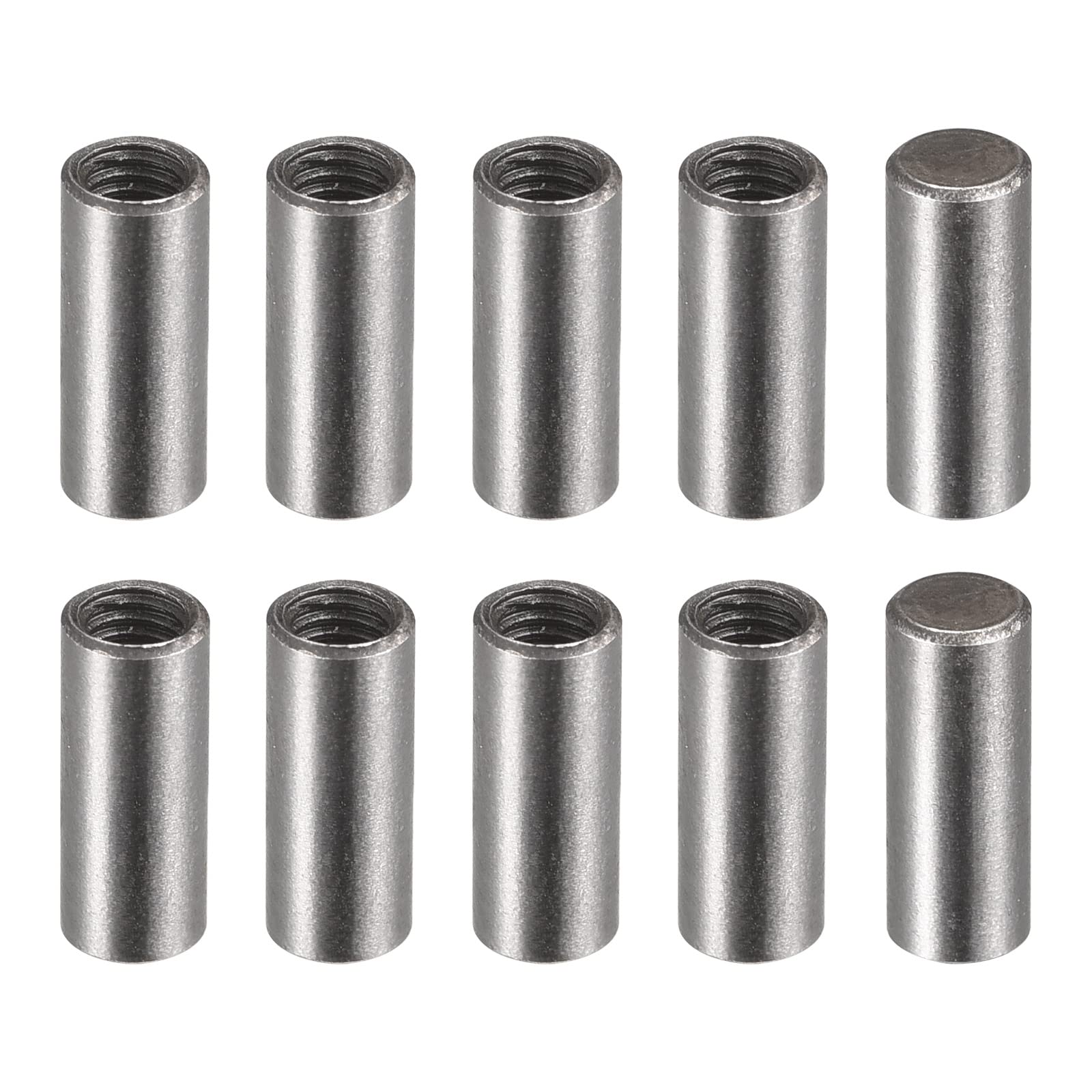 uxcell Carbon Steel Dowel Pin 4 x 10mm M3 Female Thread Cylindrical Shelf Support Pin 20Pcs