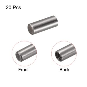 uxcell Carbon Steel Dowel Pin 4 x 10mm M3 Female Thread Cylindrical Shelf Support Pin 20Pcs