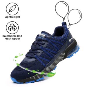 ADCORAN Women Running Shoes Air Cushion Shock Absorption Non Slip Sneakers Mesh Breathable Tennis Walking Shoes for Fitness Jogging Shopping Blue 6.5