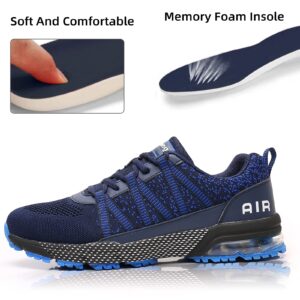 ADCORAN Women Running Shoes Air Cushion Shock Absorption Non Slip Sneakers Mesh Breathable Tennis Walking Shoes for Fitness Jogging Shopping Blue 6.5