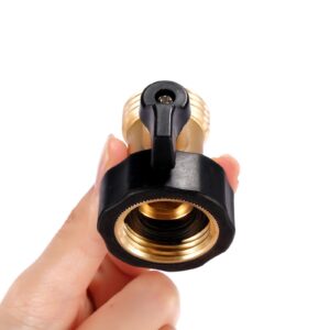 Sanpaint Water Hose Shut Off Valve, 2 Pack Heavy Duty 3/4 Inch Solid Brass Garden Hose Connector