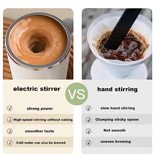 Self Stirring Coffee Mug,KittBaby Rechargeable Stainless Steel Automatic Magnetic mixing cup for Coffee Tea Milk Cocoa,13oz black Electric mixer Mug Best Gift