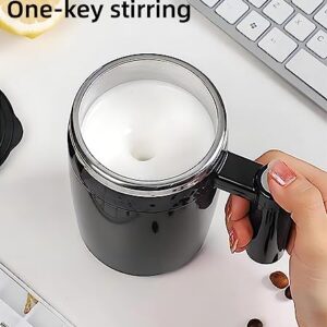 Self Stirring Coffee Mug,KittBaby Rechargeable Stainless Steel Automatic Magnetic mixing cup for Coffee Tea Milk Cocoa,13oz black Electric mixer Mug Best Gift