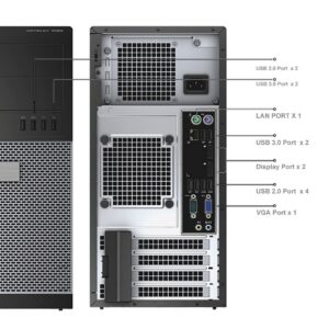 Dell Tower Computers OptiPlex 7020 PC Desktop Tower, Intel Quad Core i7-4790 32GB Ram New 1TB SSD,2TB HDD,AC8260 Built-in WiFi Ready, Dual 4K Monitor Support, Altec Wireless Keyboard Mouse (Renewed)