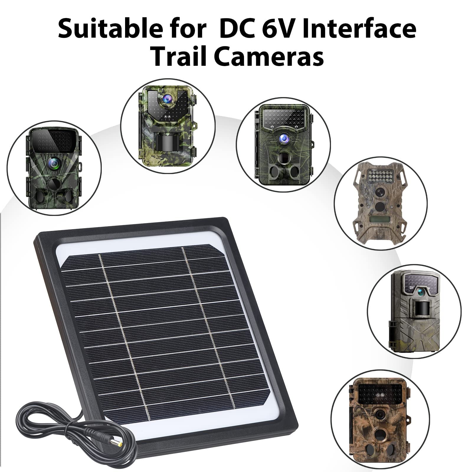 12V and 6V 5W Trail Camera Solar Panel Build-in 5200mAh Rechargeable Battery