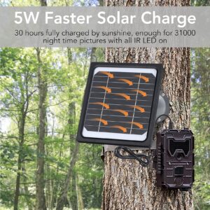 12V and 6V 5W Trail Camera Solar Panel Build-in 5200mAh Rechargeable Battery