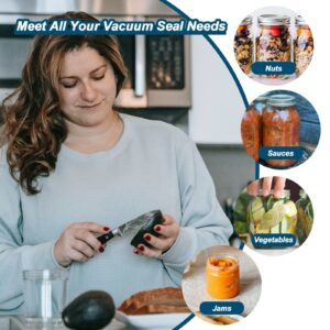 Ricoreich Electric Mason Jar Vacuum Sealer for Foodsaver, Vacuum Sealing Kit for Wide and Regular Mouth Mason Jars with 2 Hose, Electric Vacuum Pump and Lid Opener Compatible with Vacuum Canning