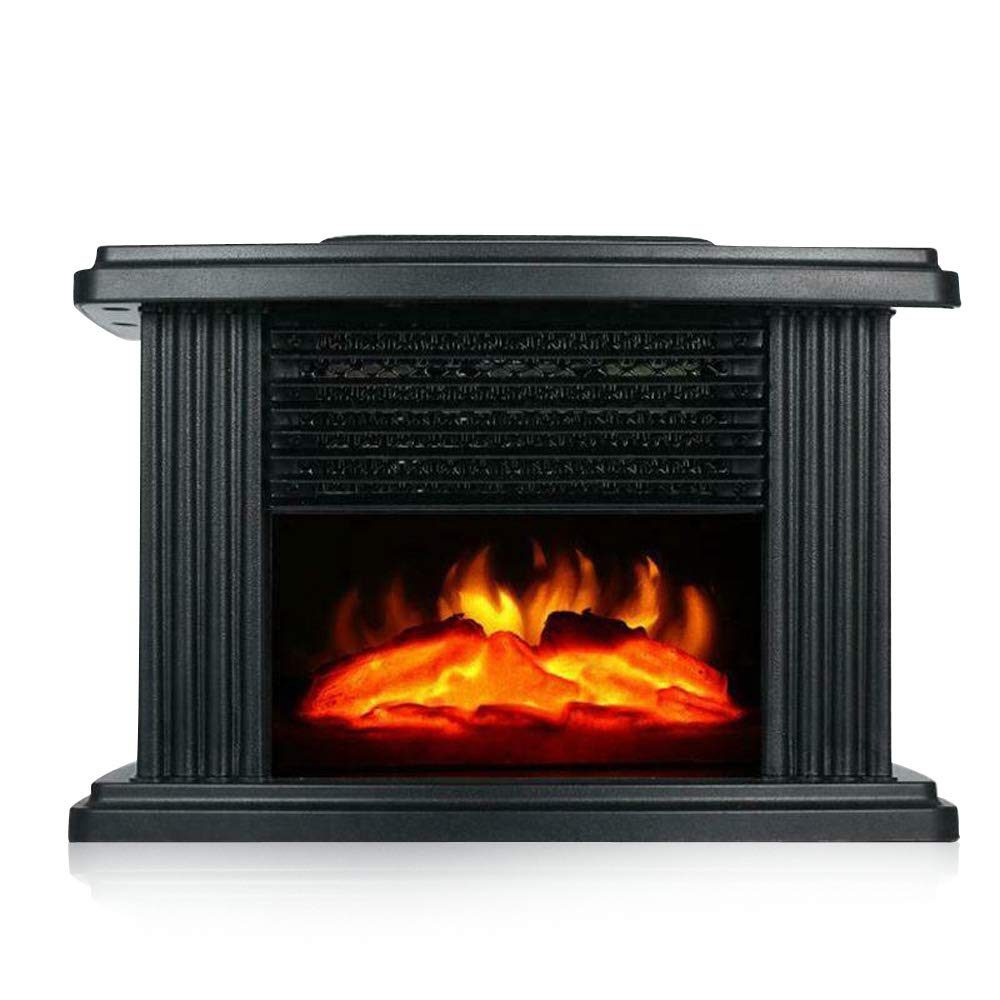 1000W Electric Fireplace Standing Heating Stove, Heater Freestand 3D Flame Stove Burner Warmer hot