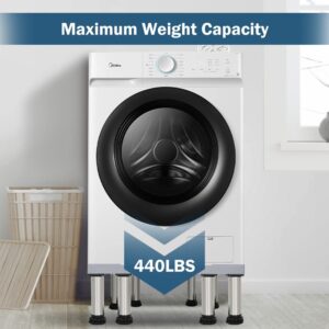 Kokorona Washing Machine Stand Mini Fridge Stand with 8 Strong Feet (9-10.2in High), Adjustable Refrigerator Base Multi-Functional Washer Dryer Pedestals, Max Load 440LBS