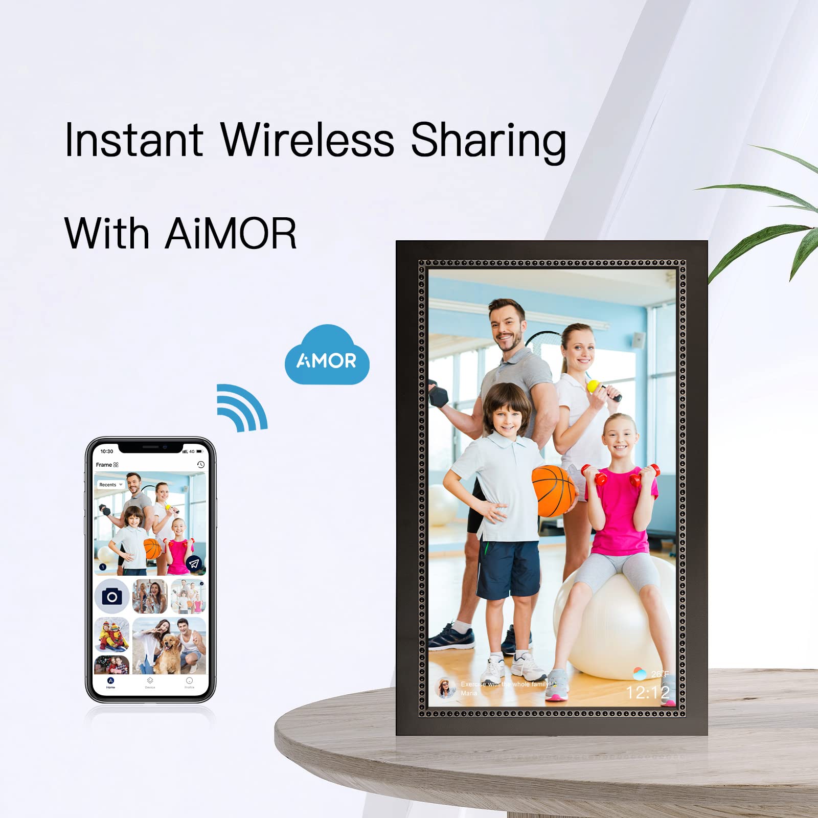 Digital Photo Frame 10.1 Inch WiFi Digital Picture Frame with 1280 * 800 IPS Full HD Touchscreen, Humblestead 8GB WiFi Smart Frame Share Photos and Videos Instantly from Anywhere via AiMOR App