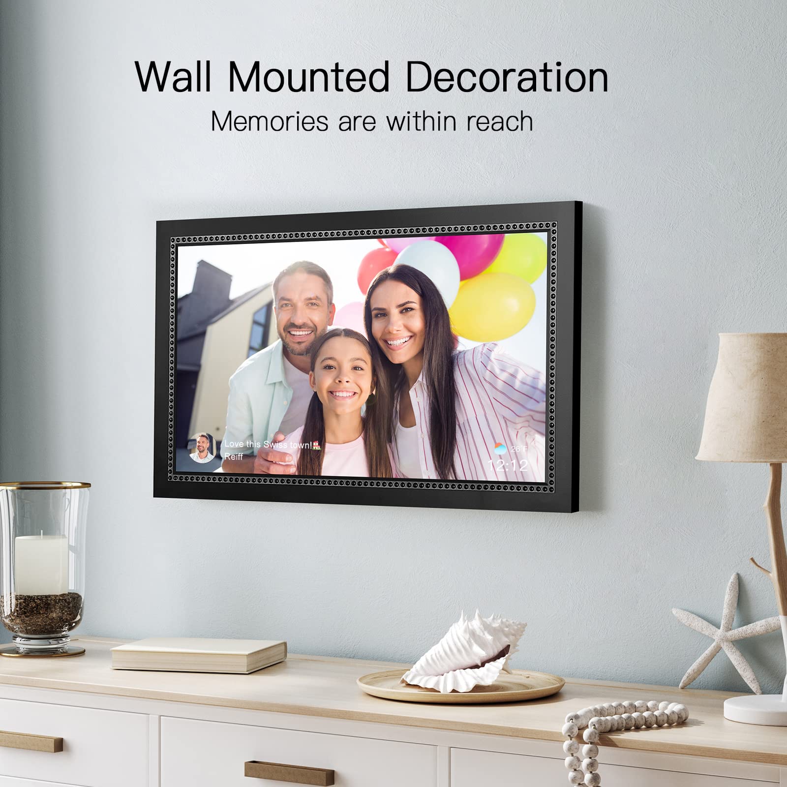 Digital Photo Frame 10.1 Inch WiFi Digital Picture Frame with 1280 * 800 IPS Full HD Touchscreen, Humblestead 8GB WiFi Smart Frame Share Photos and Videos Instantly from Anywhere via AiMOR App