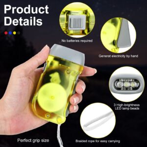 48 Pcs Hand Crank Flashlight No Battery Required Torch Light Manual Press Flashlight 3 Led Light Squeeze Flashlight for Camping Hiking Outdoor Sports Home Power Outage Gift Christian Charity Donation