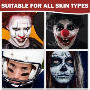 Clown Makeup Kit White Black Red Face Body Paint, Halloween Makeup Kit Face Paint for Professional Halloween Joker SFX Makeup Cosplay Vampire Eye Black Football Baseball Sports Makeup