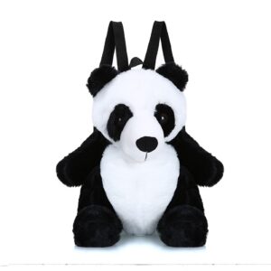 wyike casual animal backpack panda backpack cartoon plush small backpack (white/black-1)