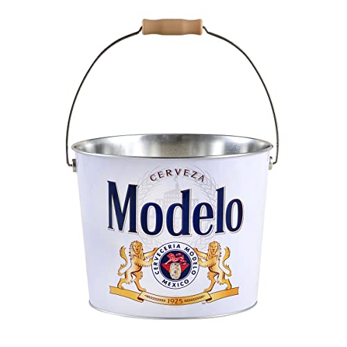 The Tin Box Company Modelo Beverage Bucket with Wire Handle Modelo (433317-12), White