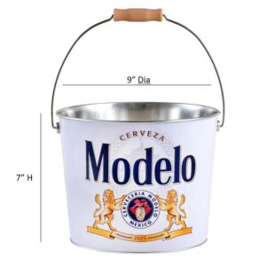 The Tin Box Company Modelo Beverage Bucket with Wire Handle Modelo (433317-12), White