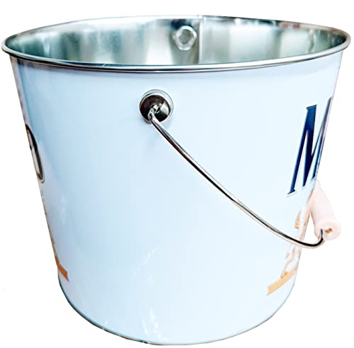 The Tin Box Company Modelo Beverage Bucket with Wire Handle Modelo (433317-12), White