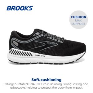 Brooks Women’s Ariel GTS 23 Supportive Running Shoe - Black/Grey/White - 9.5 Medium