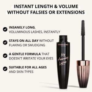 My Amazing Lashes Mascara - Volume and Length - Lengthening Mascara - Stays On All Day - Tubing Mascara for All Ages & Skin Types - Instantly Create The Look of Lash Extensions (RICH BLACK)