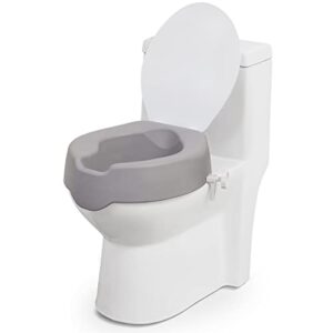 oasisspace toilet seat risers with lid and lock- padded toilet seat adults, raised toilet seat for standard and elongated toilet, elevated toilet seat 4 inch for assistance bending or sitting