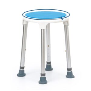 ksitex shower stool for inside shower swivel shower chairs for seniors adjustable round shower seat bath seat tool-free assembly 5 adjustable heights from 19''-21'' load 350lb