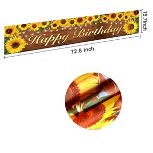 Sunflower Birthday Banner Party Decorations for Women Girls, Sunflower Theme Happy Birthday Sign Party Supplies, Sunshine Sunflower Bday Photo Background Decor for Indoor Outdoor