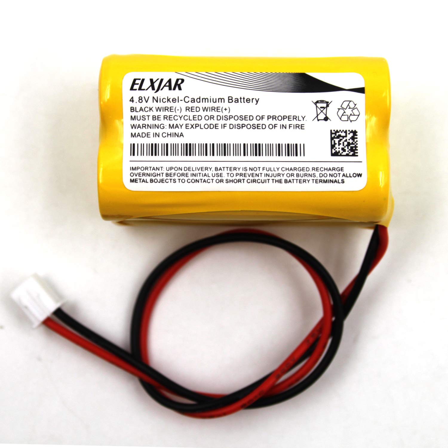 (2-Pack) 4.8V 700mAh BL93NC487 Ni-CD Battery Replacement for Emergi-Lite BL93NC487, Exit Light Co BAA-48R BAA48R, Interstate NIC0186, Dantona Custom-43 Custom43, OSI OSA-126 OSA126 BL93NC484 BL93NC485