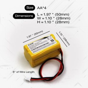 (2-Pack) 4.8V 700mAh BL93NC487 Ni-CD Battery Replacement for Emergi-Lite BL93NC487, Exit Light Co BAA-48R BAA48R, Interstate NIC0186, Dantona Custom-43 Custom43, OSI OSA-126 OSA126 BL93NC484 BL93NC485