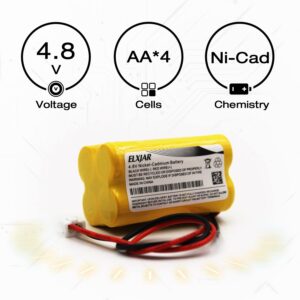 (2-Pack) 4.8V 700mAh BL93NC487 Ni-CD Battery Replacement for Emergi-Lite BL93NC487, Exit Light Co BAA-48R BAA48R, Interstate NIC0186, Dantona Custom-43 Custom43, OSI OSA-126 OSA126 BL93NC484 BL93NC485