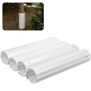 4pcs expandable tree guards,flexible tree bark protector,tree trunk protector tubes wraps to protect saplings plants from weed whackers, trimmers, and animals (4)
