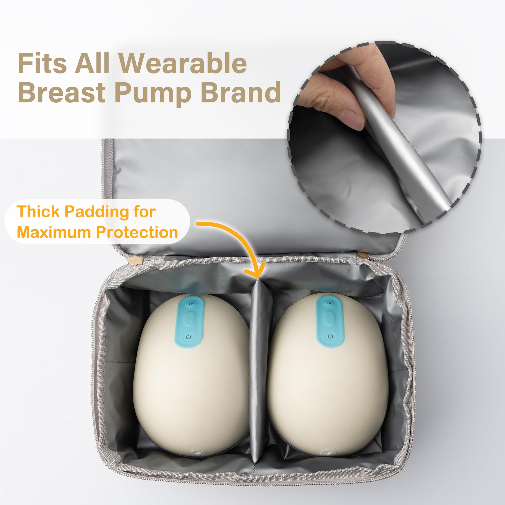 Kadamii Wearable Breast Pump Bag Compatible with Momcozy, Elvie & Medela Pump in Style, Small Portable Container Case Bag for Working Moms, Holds Pump Accessories