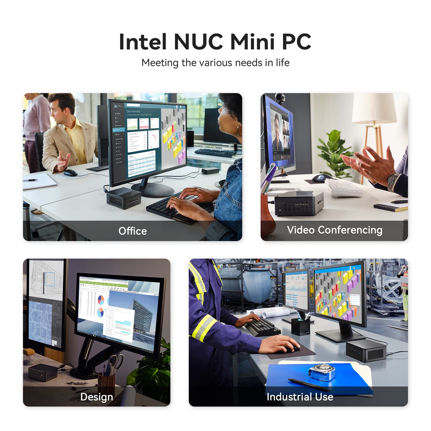 Intel NUC Mini PC 12th Gen Core i5-1240P 32GB DDR4 RAM, 512GB M.2 SSD, Pre-in Windows 11 Pro Gaming Desktop Computer, HIDM 2.0, USB 3.2, WiFi 6, Thunderbolt 4, black, Intel NUC 12 Pro 1240P