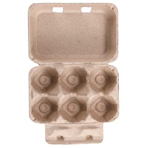 Half Dozen Egg Cartons 25 Pack, Blank Natural Pulp Egg Cartons 6 Count for Chicken Eggs Reusable, Storage Tray Strong for Holds Up to Six 6 Egg Carton Cardboard Paper Holder Container for Refrigerator