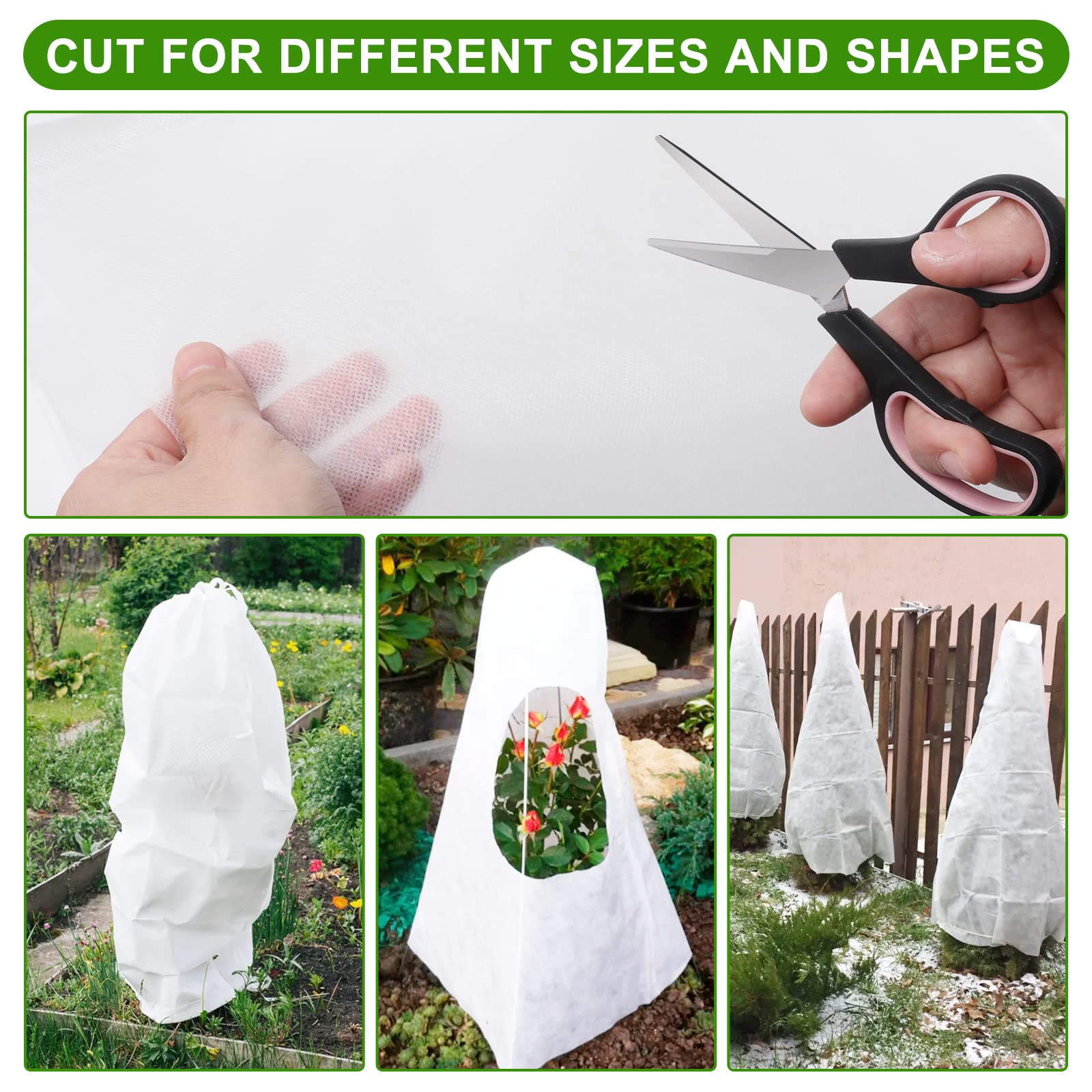 SOMXOY 10x30FT Plant Cover Freeze Protection Winter 1.06 oz/yd² Thick Frost Cloth Blanket Plant Protector Reusable Floating Row Tree Covers from Animals for Garden Outdoor