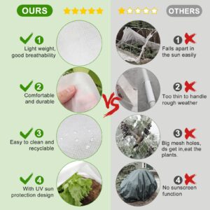 SOMXOY 10x30FT Plant Cover Freeze Protection Winter 1.06 oz/yd² Thick Frost Cloth Blanket Plant Protector Reusable Floating Row Tree Covers from Animals for Garden Outdoor