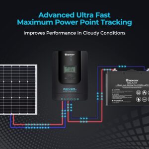 Renogy Flexible Solar Panel 175 Watt 12 Volt Monocrystalline Semi-Flexible Bendable Mono Off-Grid Charger & 40A 12V/24V Auto DC Input MPPT Solar Charge Controller Parameter