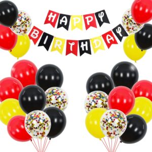 red yellow black birthday decorations -red yellow black balloons for birthday party supplies