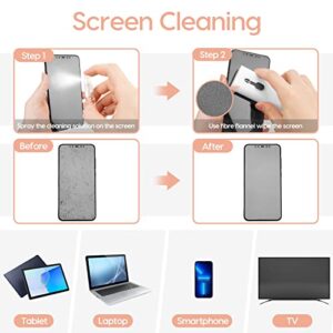 7 in 1 Airpod Keyboard Cleaner Kit with 5ML Screen Cleaner Spray,MMH Electronic MacBook Laptop Screen Earbud Cleaning Tool with Cleaning Pen Brush for iPod,Phone,Tablet,PC,Computer,Headphone Dark Gray