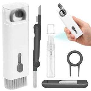 7 in 1 airpod keyboard cleaner kit with 5ml screen cleaner spray,mmh electronic macbook laptop screen earbud cleaning tool with cleaning pen brush for ipod,phone,tablet,pc,computer,headphone dark gray