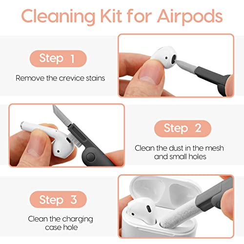 7 in 1 Airpod Keyboard Cleaner Kit with 5ML Screen Cleaner Spray,MMH Electronic MacBook Laptop Screen Earbud Cleaning Tool with Cleaning Pen Brush for iPod,Phone,Tablet,PC,Computer,Headphone Dark Gray