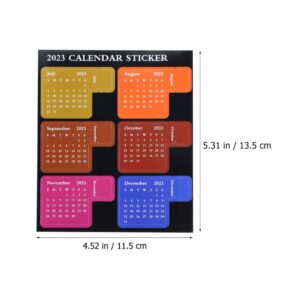 Kisangel 12 Sheets 2023 Calendar Stickers Self Adhesive Labels Sticker Monthly Calendar Tabs Monthly Adhesive Tabs for Bullet Notebook Journal Planner
