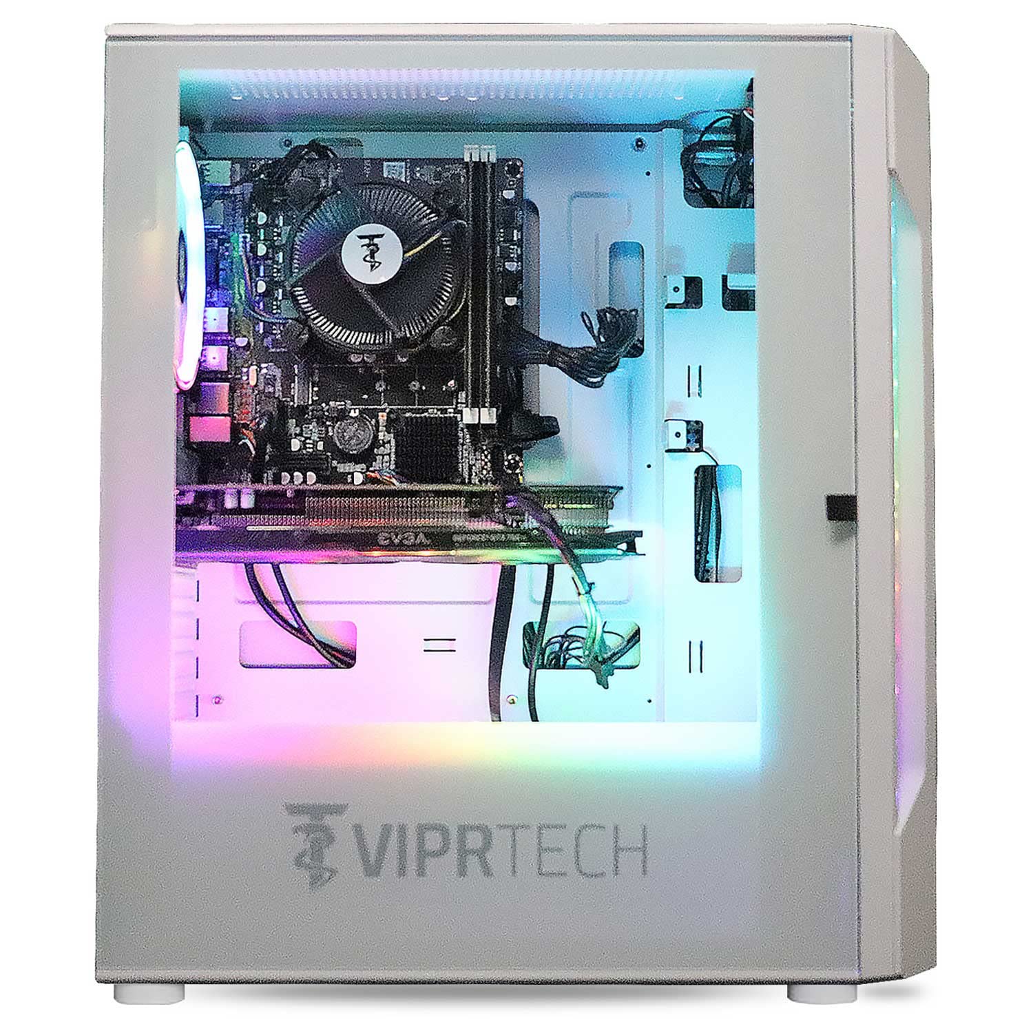 ViprTech Prime Gaming PC Computer Desktop - Intel Core i5 3rd Gen, GeForce GTX 750 4GB, 16GB RAM, 1TB HDD, WiFi, RGB Lighting, Windows 10 Pro, Streaming, Editing, White