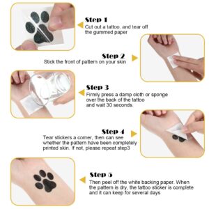 20 Sheets 240 Pcs Dog Paw Glitter Tattoo Sticker Temporary Tattoos Dog Paw Body Tattoos for Women Girls Face Body Accessories (Dog Paw Style)