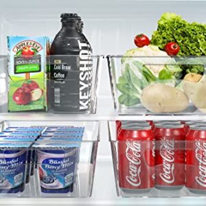 Simple Houseware 4PK XL Size Kitchen Bin Organizer, 15" x 8.4" x 3.75", Clear