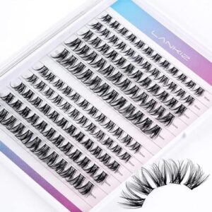 lankiz diy lash extensions wispy, lash clusters individual lash extensions,168 clusters c+ d mix curl, soft & lightweight 10-16mm mix resuale wide band+mix style cluster lashes (classic c/d)