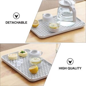 Cabilock 1pc Drain Rack Veggie Tray Dish Drain Board Utensil Draining Rack Dish Rack Tray Coffee Drainage Tray Draining Mat Appetizer Tray Household Draining Pad White Platter Plastic Sink