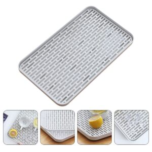 Cabilock 1pc Drain Rack Veggie Tray Dish Drain Board Utensil Draining Rack Dish Rack Tray Coffee Drainage Tray Draining Mat Appetizer Tray Household Draining Pad White Platter Plastic Sink