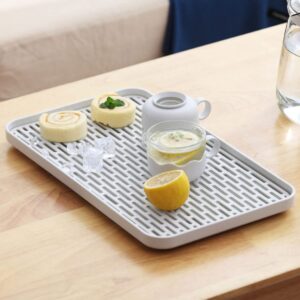 Cabilock 1pc Drain Rack Veggie Tray Dish Drain Board Utensil Draining Rack Dish Rack Tray Coffee Drainage Tray Draining Mat Appetizer Tray Household Draining Pad White Platter Plastic Sink