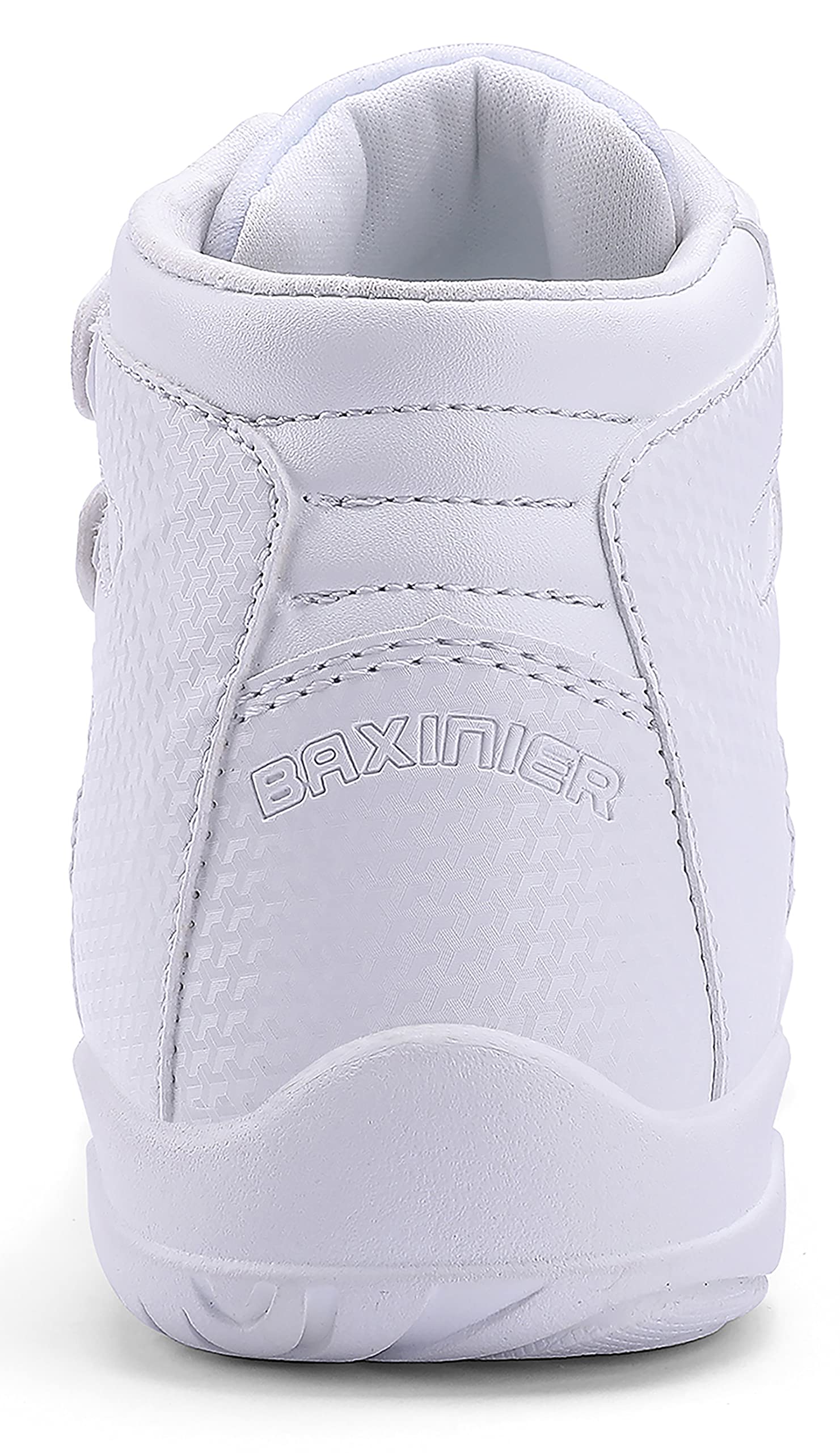 BAXINIER Girls White High Top Cheerleading Shoes Lightweight Youth Cheer Competition Sneakers Training Dance Tennis Shoes - White 4 Big Kid