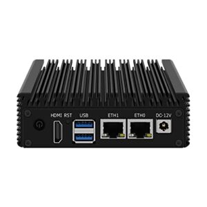 hunsn micro firewall appliance, mini pc, vpn, router pc, intel celeron j4105, rj12, aes-ni, 2 x intel 2.5gbe i226-v lan, rst, hdmi, 2 x usb3.0, barebone, no ram, no storage, no system
